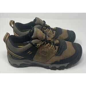 KEEN Men's Ridge Flex Low Height Waterproof Hiking Boots Bison Golden Brown 9.5